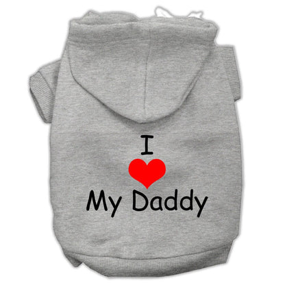 Pet, Dog & Cat Hoodie Screen Printed, "I Love My Daddy"