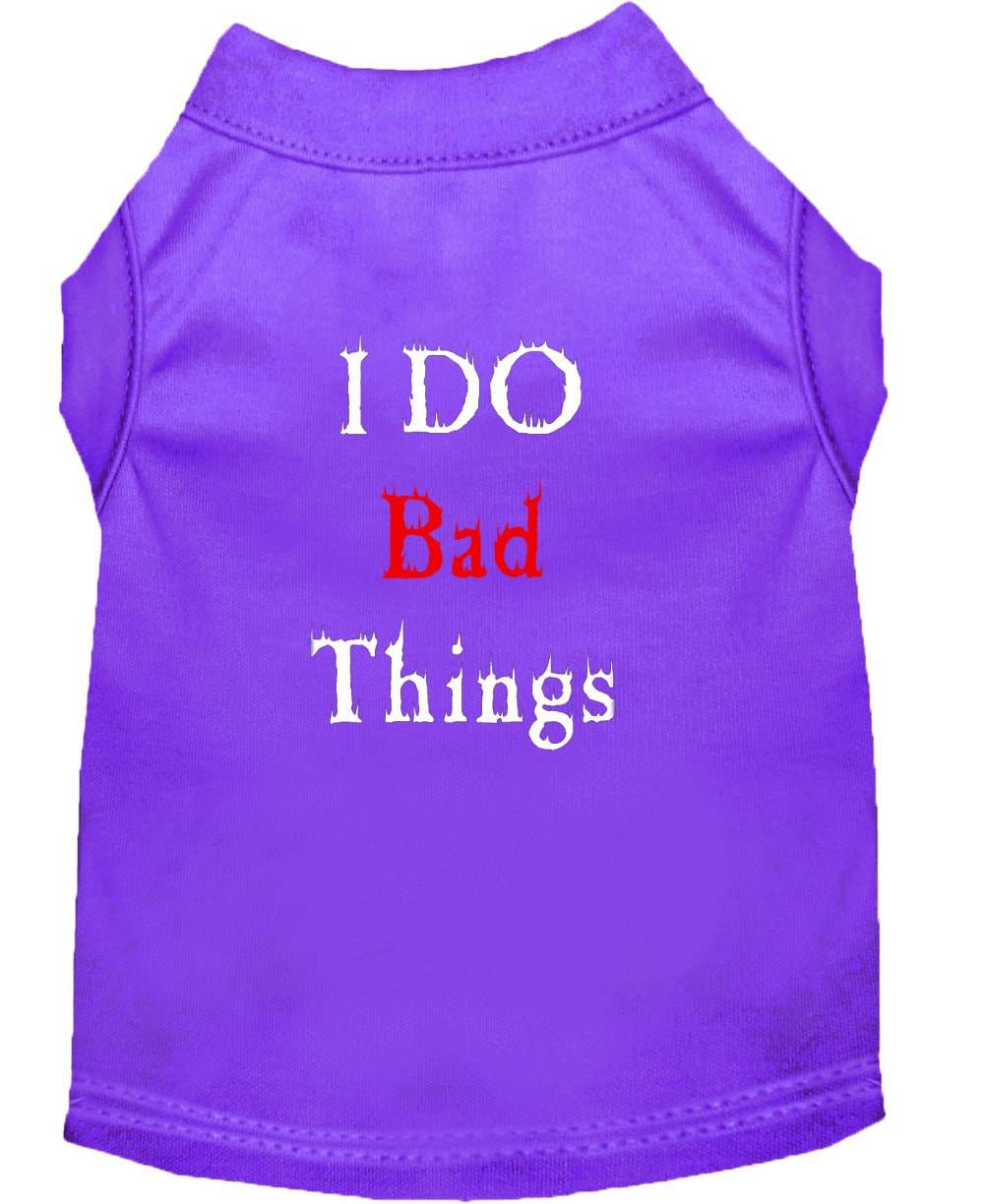 Pet Dog & Cat Shirt Screen Printed, "I Do Bad Things"