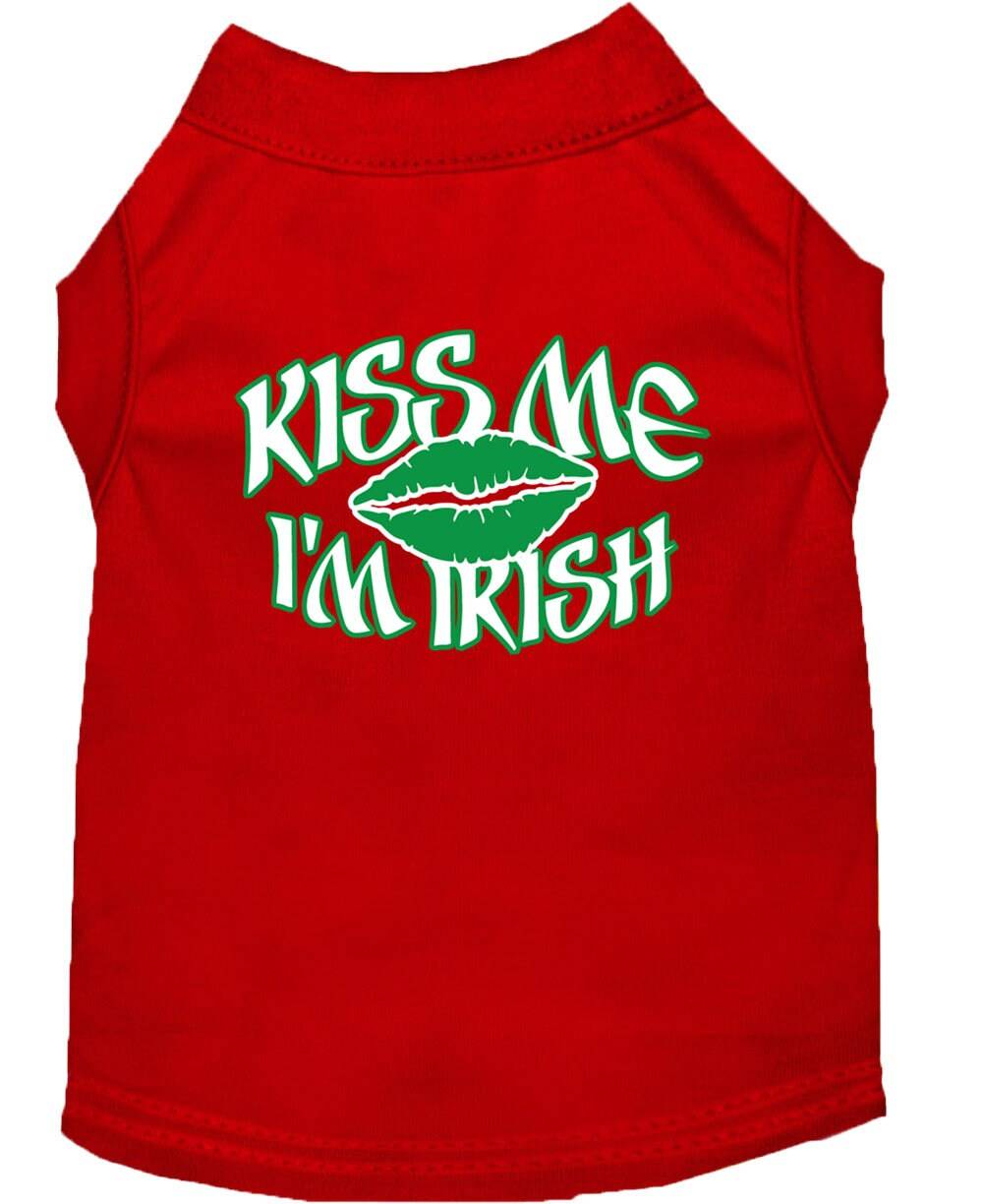 Pet Dog & Cat Shirt Screen Printed, "Kiss Me I'm Irish"