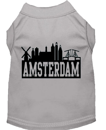 Pet Dog & Cat Shirt Screen Printed, "Amsterdam Skyline"