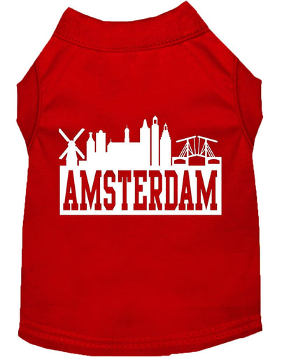 Pet Dog & Cat Shirt Screen Printed, "Amsterdam Skyline"