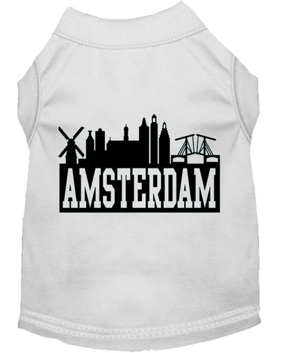 Pet Dog & Cat Shirt Screen Printed, "Amsterdam Skyline"