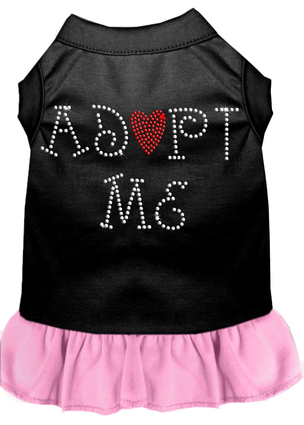 Pet Dog & Cat Dress Rhinestone, "Adopt Me"