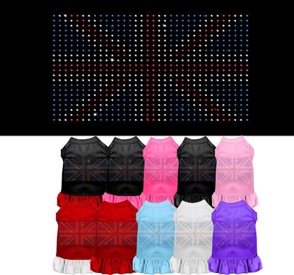 Pet Dog & Cat Dress Rhinestone, "British Flag"