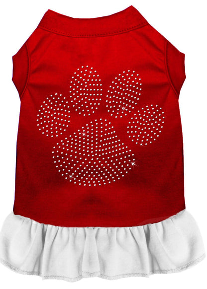 Pet Dog & Cat Dress Rhinestone, "Clear Paw"