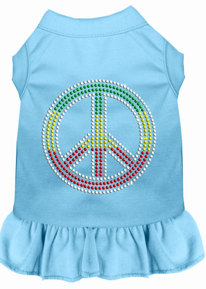 Pet Dog & Cat Dress Rhinestone, "Rasta Peace"