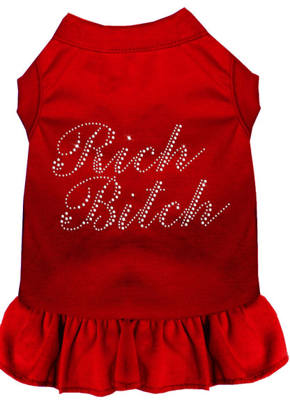 Pet Dog & Cat Dress Rhinestone, "Rich Bitch"