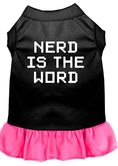 Pet Dog & Cat Dress Screen Printed, "Nerd Is The Word"