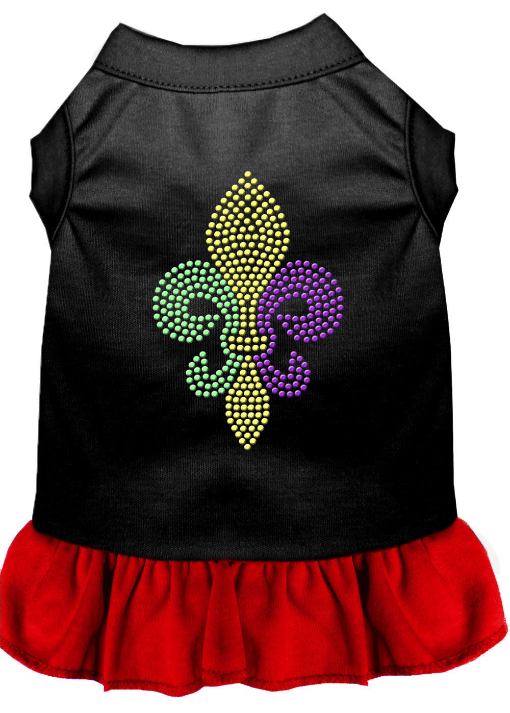 Pet Dog & Cat Dress Rhinestone, "Mardi Gras Fleur De Lis"