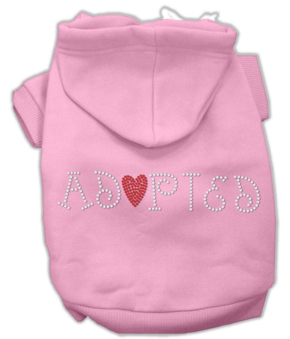 Pet, Dog & Cat Hoodie Rhinestone, "Adopted"