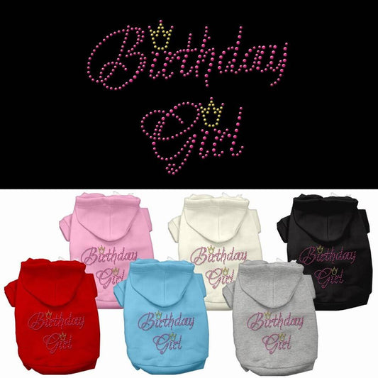 Pet, Dog & Cat Hoodie Rhinestone, "Birthday Girl"