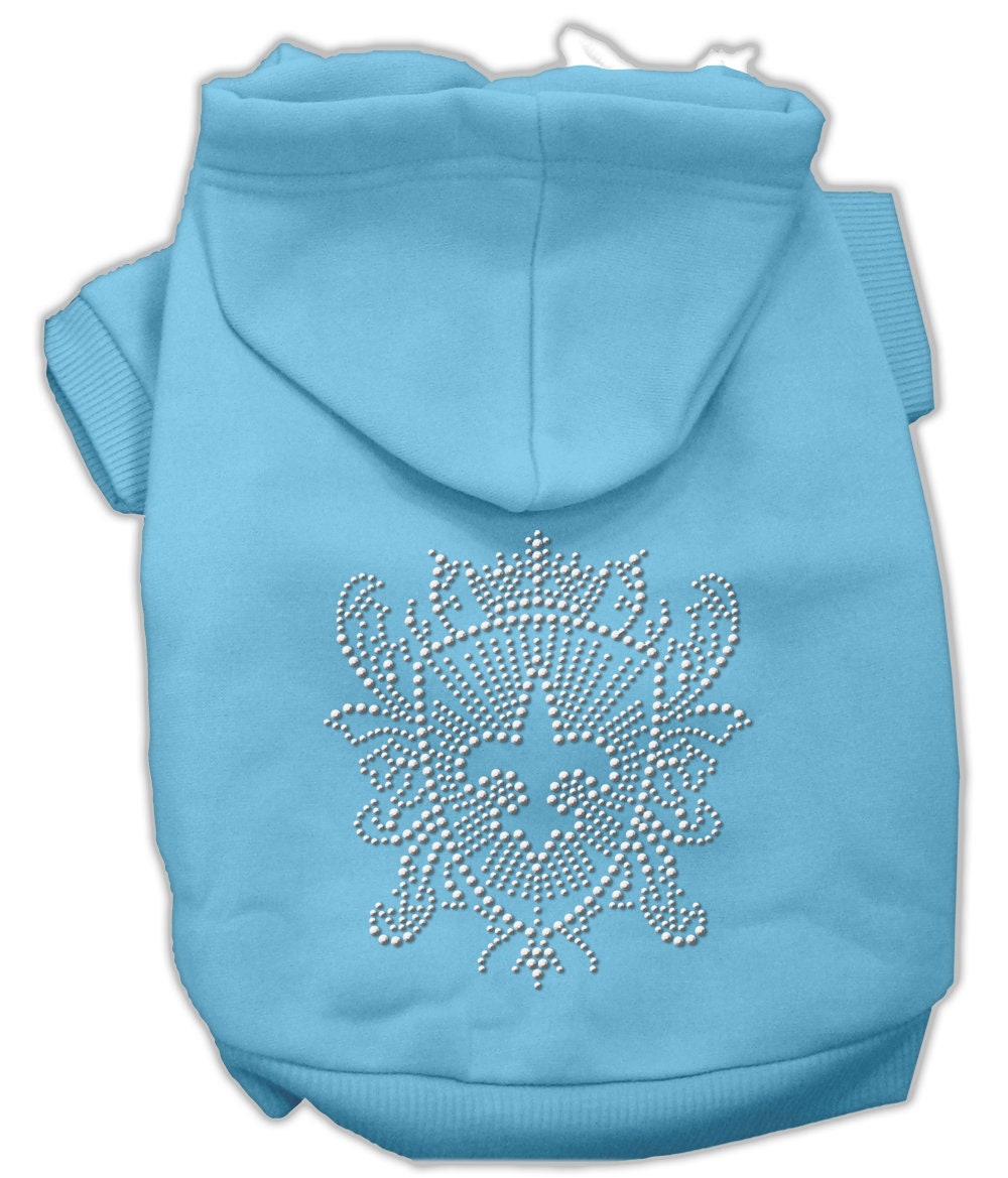 Pet Dog & Cat Hoodie Rhinestone, "Fleur De Lis Shield"