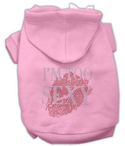 Pet, Dog & Cat Hoodie Rhinestone, "I'm Too Sexy"