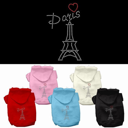 Pet, Dog & Cat Hoodie Rhinestone, "Paris"