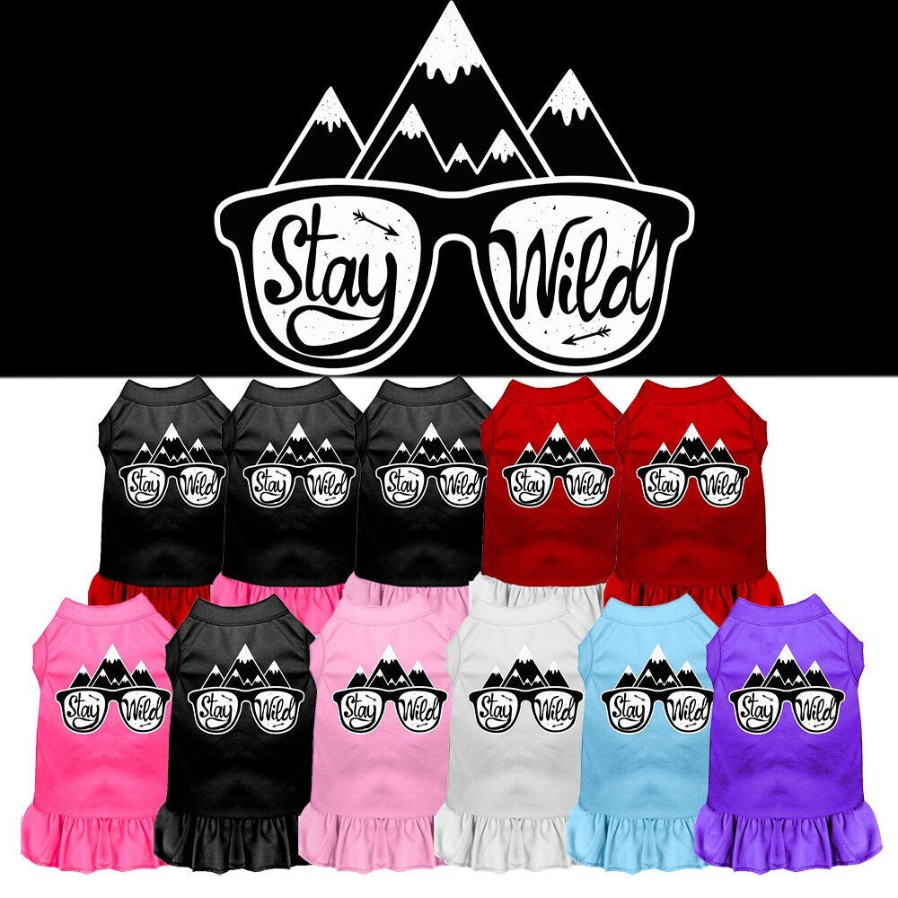 Pet Dog & Cat Dress Screen Printed, "Stay Wild"