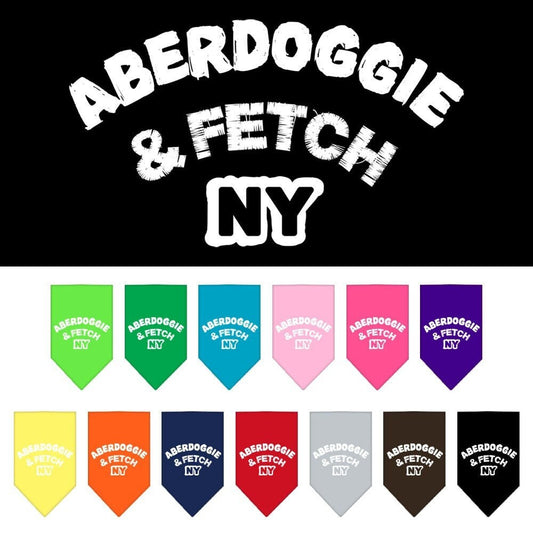 Pet and Dog Bandana Screen Printed, "Aberdoggie & Fetch NY"