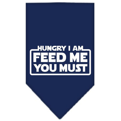 Pet and Dog Bandana Screen Printed, "Hungry I Am, Feed Me You Must"