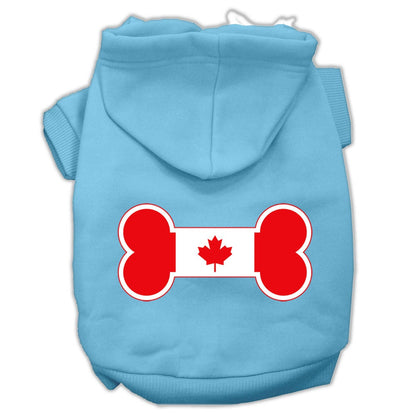 Pet, Dog & Cat Hoodie Screen Printed, "Bone Shaped Canadian Flag"