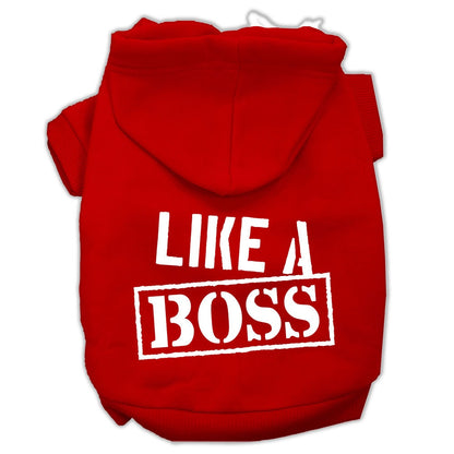 Pet, Dog & Cat Hoodie Screen Printed, "Like A Boss"