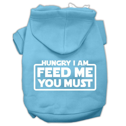 Pet, Dog & Cat Hoodie Screen Printed, "Hungry I Am, Feed Me You Must"