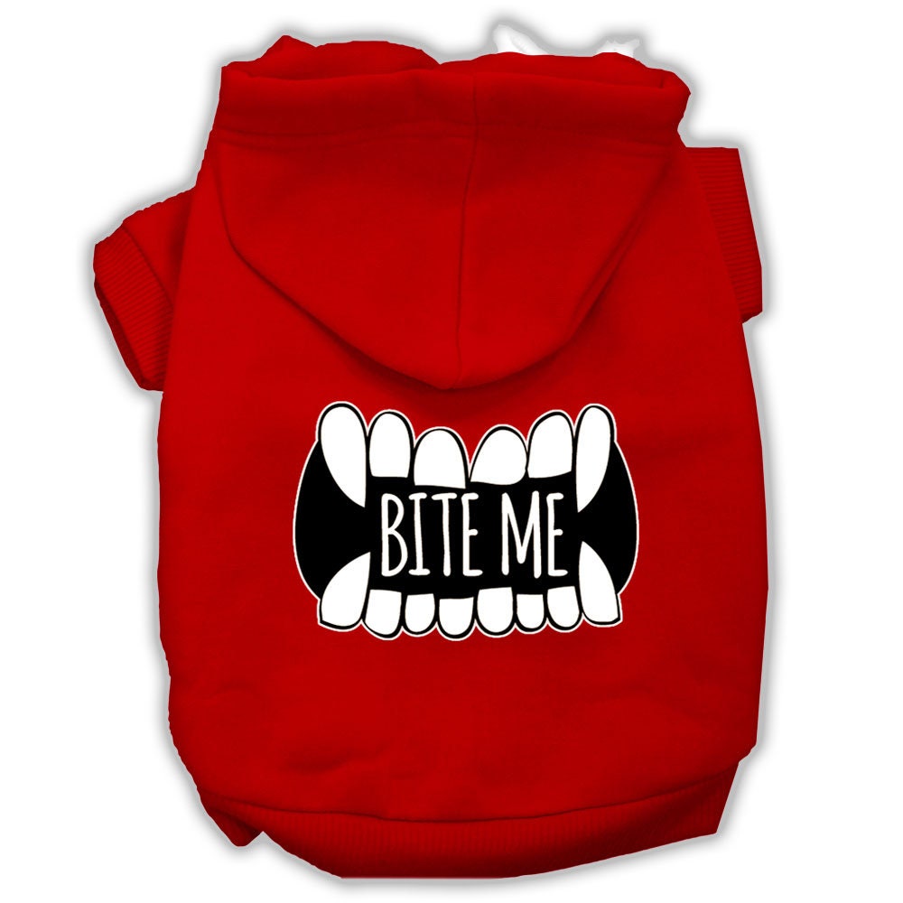 Pet, Dog & Cat Hoodie Screen Printed, "Bite Me"