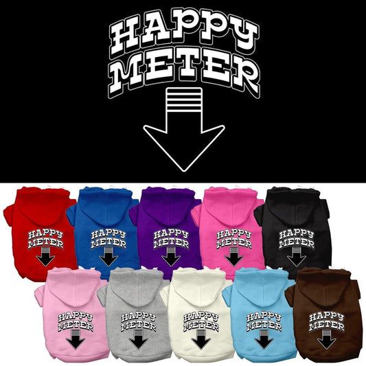 Pet, Dog & Cat Hoodie Screen Printed, "Happy Meter"