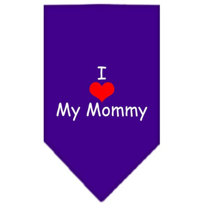 Pet and Dog Bandana Screen Printed, "I Love My Mommy"