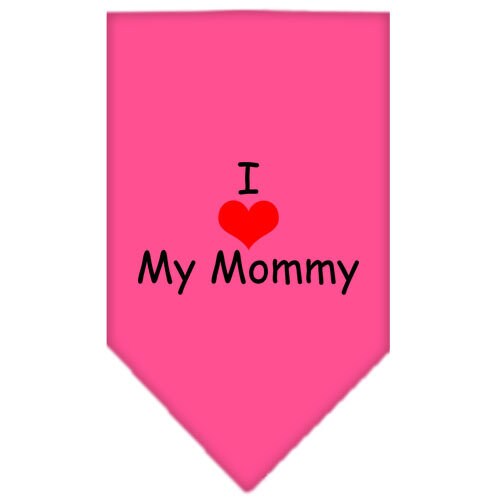 Pet and Dog Bandana Screen Printed, "I Love My Mommy"