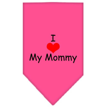 Pet and Dog Bandana Screen Printed, "I Love My Mommy"