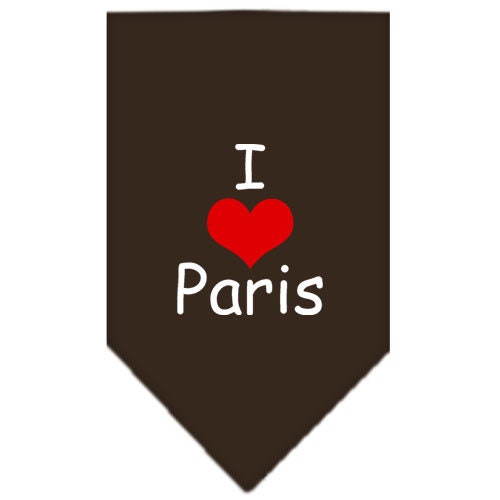 Pet and Dog Bandana Screen Printed, "I Love Paris"