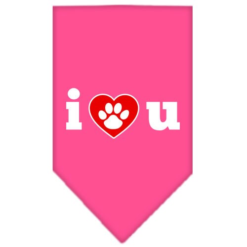 Pet and Dog Bandana Screen Printed, "I Love You"