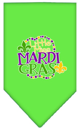 Pet and Dog Bandana Screen Printed, "Little Miss Mardi Gras"