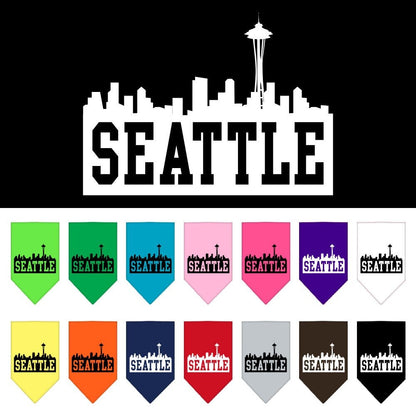 Pet and Dog Bandana Screen Printed, "Seattle Skyline"