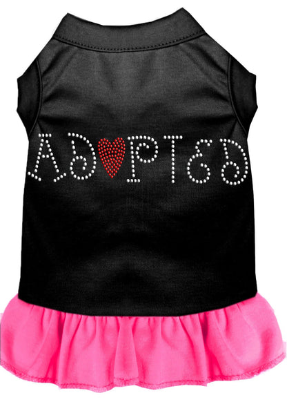 Pet Dog & Cat Dress Rhinestone, "Adopted"