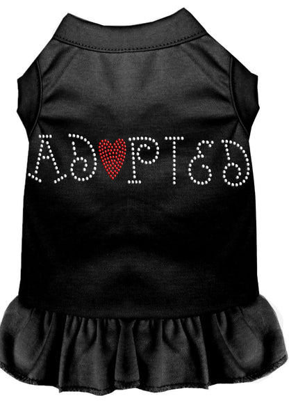 Pet Dog & Cat Dress Rhinestone, "Adopted"