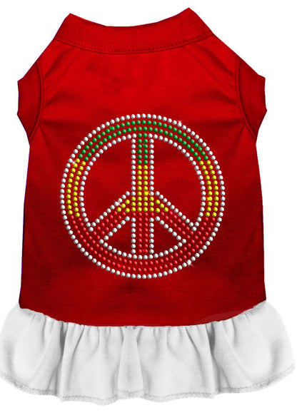 Pet Dog & Cat Dress Rhinestone, "Rasta Peace"