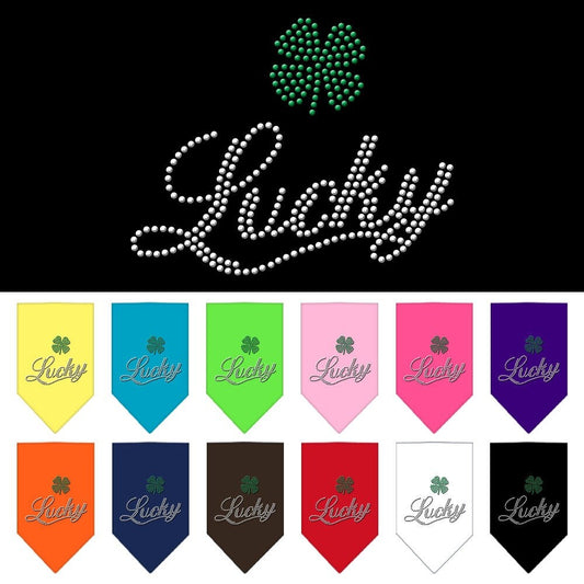 Pet and Dog Bandana Rhinestone, "Lucky Script"