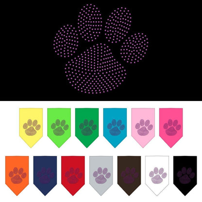 Pet and Dog Bandana Rhinestone, "Paw Purple"