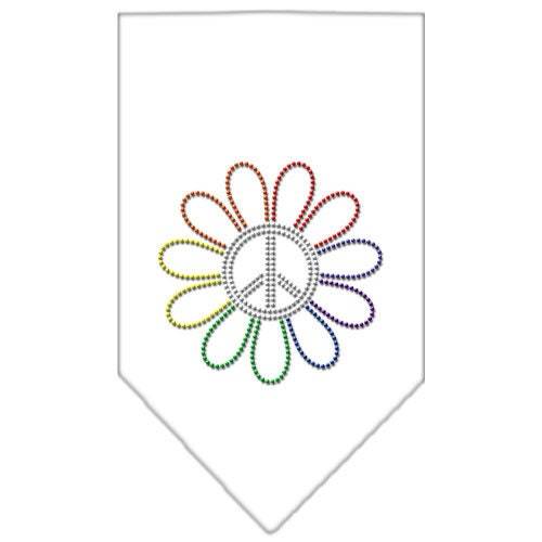 Pet and Dog Bandana Rhinestone, "Rainbow Peace Flower"