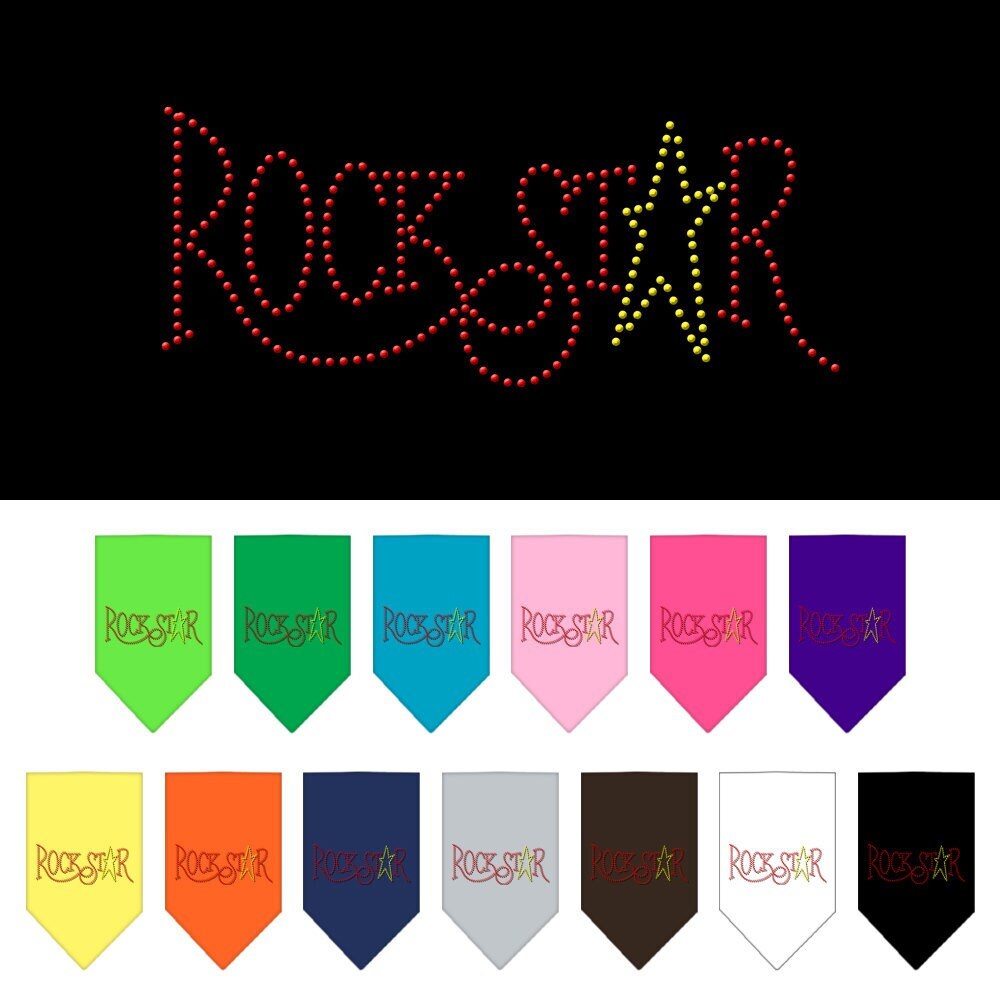 Pet and Dog Bandana Rhinestone, "Rock Star"