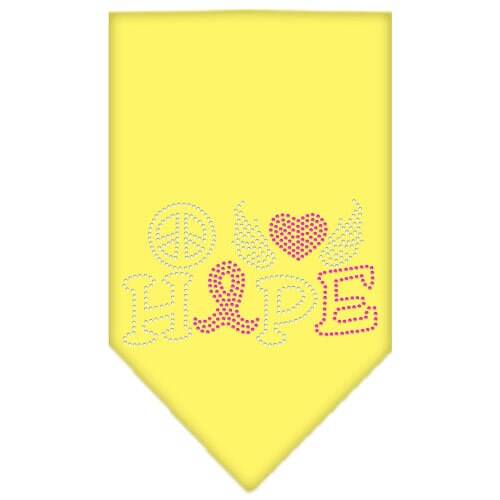 Pet and Dog Bandana Rhinestone, "Peace Love Hope Breast Cancer"