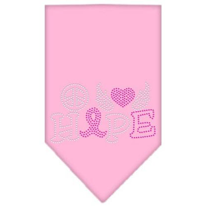 Pet and Dog Bandana Rhinestone, "Peace Love Hope Breast Cancer"