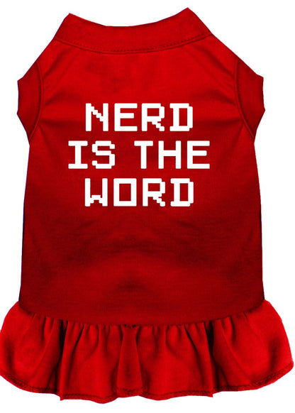 Pet Dog & Cat Dress Screen Printed, "Nerd Is The Word"