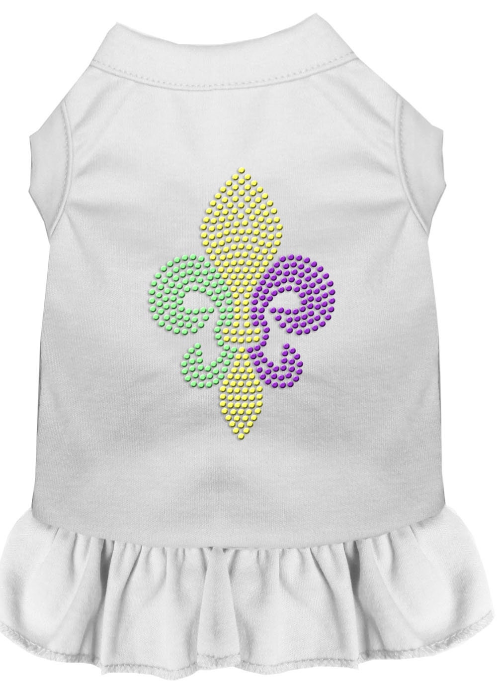 Pet Dog & Cat Dress Rhinestone, "Mardi Gras Fleur De Lis"