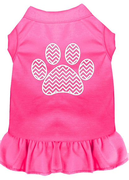 Pet Dog & Cat Dress Screen Printed, "Chevron Paw"