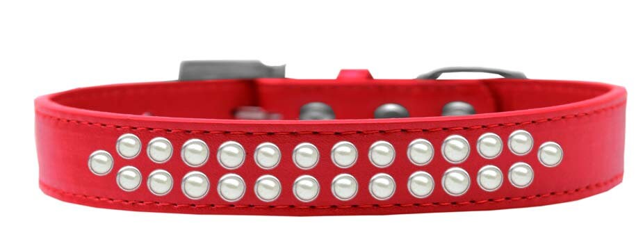 Dog, Puppy & Pet Fashion  Collar, "Two Row Pearl Rimsets"