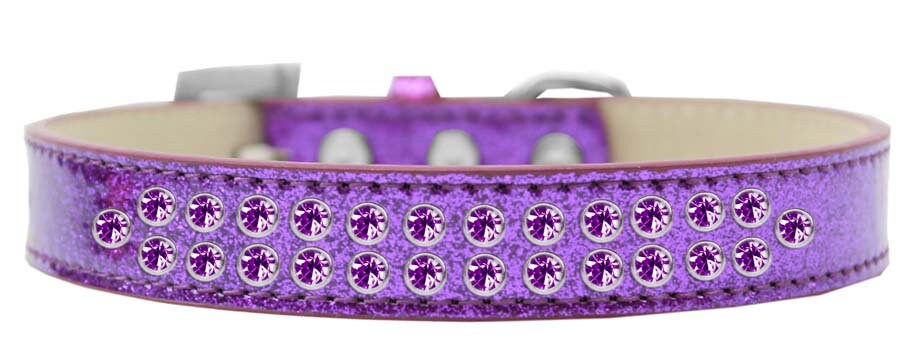 Premium Two Row Rim Set Purple Crystal Ice Cream Collar