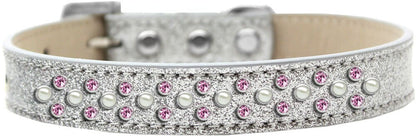 Dog, Puppy & Pet Ice Cream  Collar, "Pearl and Light Pink Crystal Rimsets Sprinkles"