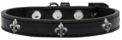 Dog, Puppy & Pet Widget Fashion Collar, "Silver Fleur De Lis"