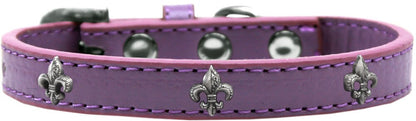 Dog, Puppy & Pet Widget Fashion Collar, "Silver Fleur De Lis"